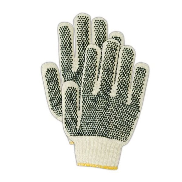 Coated Gloves, Natural, Men's (Fits Large) 12 PK